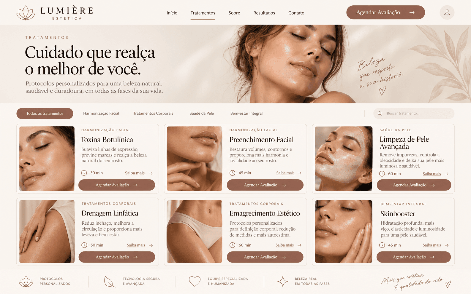 Prévia do projeto Lumière Estética